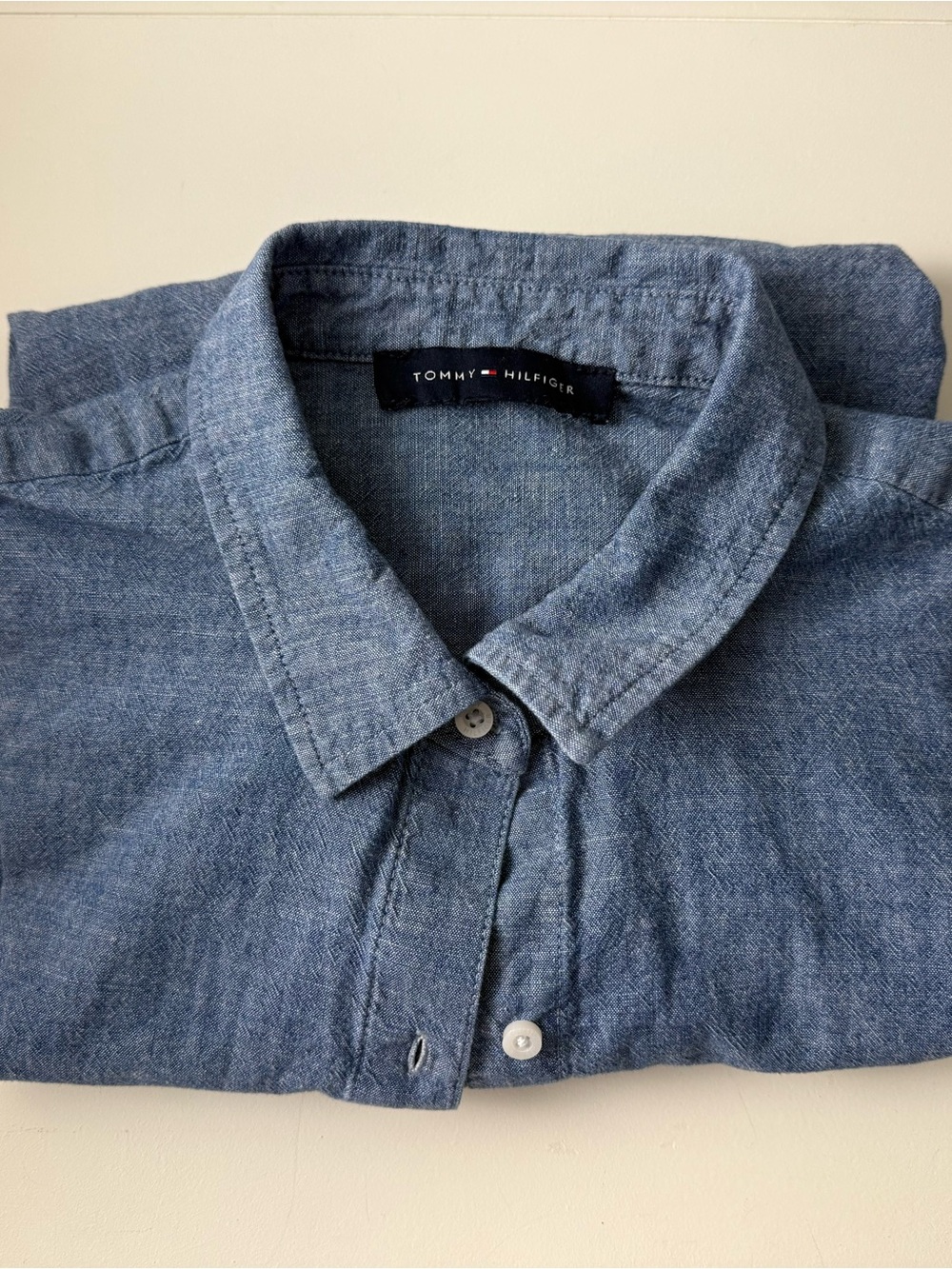 Tommy Hilfiger Blue 100% Cotton Button Down Shirt Size 6